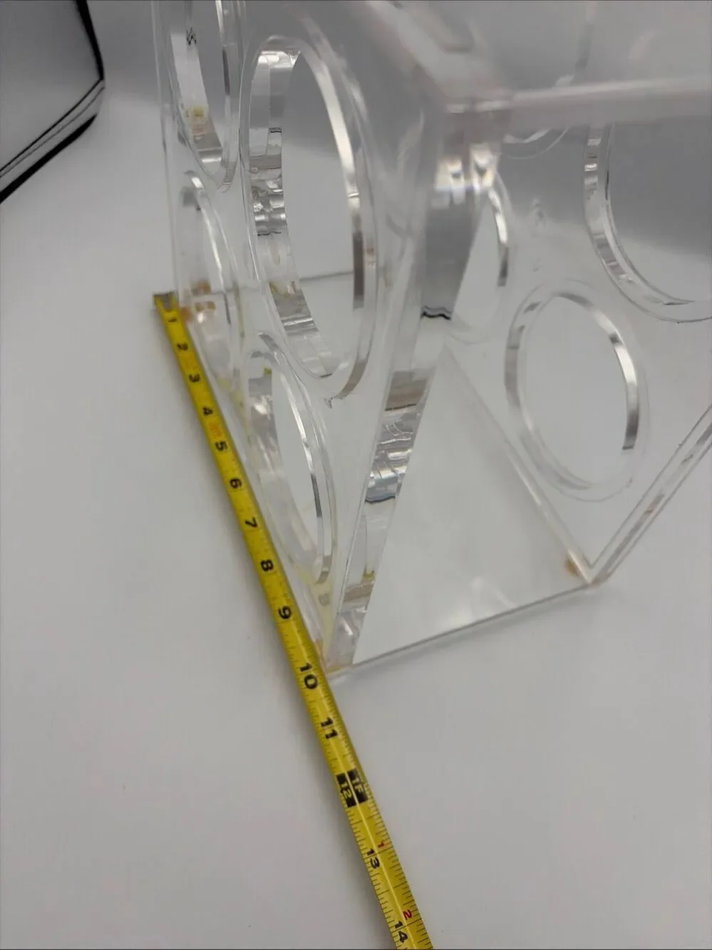 Lucite Clear Acrylic 4 Bottle Wine Rack Holder Mid Century Modern